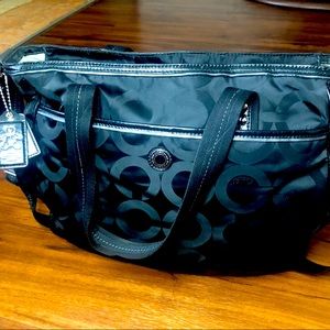 Black Coach Diaper Bag Overnight bag